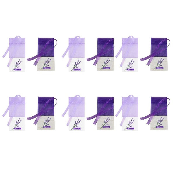 24 lavendelduftposer lavendelposer garderobeskufffrisker tomme poser (15X7.2X0.2CM, flerfarget)