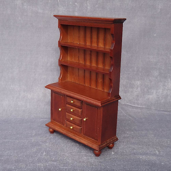 1/12 Miniatyrköksskåp Skåp med Låda Dockhus Möbler Leksak（Vit）