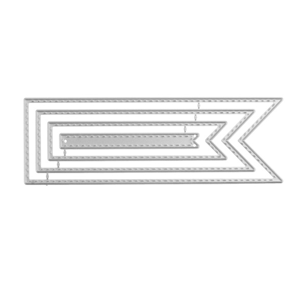 5 st geometriska stansformar i metall för scrapbooking med element