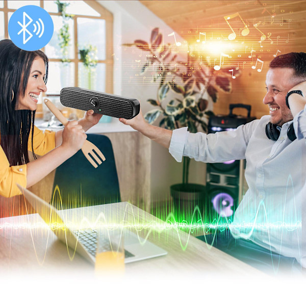 Datorhögtalare Trådbundna USB-drivna högtalare Stereo Sound Bar För PC Desktop Dator Laptop Monitor（Svart）