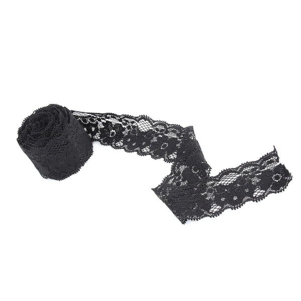 Kode stretch blomst blonder DIY dekorative klær sy håndverk DIY kjole (svart) svart)