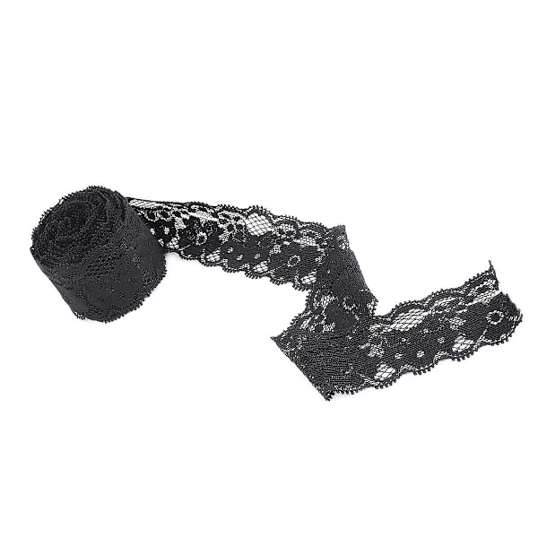Koodin venytyskukka pitsi DIY koristeelliset vaatteet ompelukäsityöt DIY mekko (musta) musta)