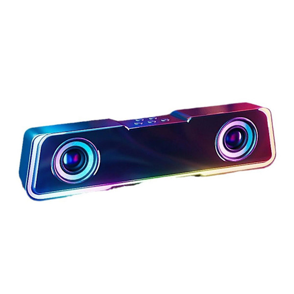 Färgglad ljud Bluetooth 5.3 Subwoofer Hög effekt Hemmavideo Skrivbord Trådlös remsa Lång dubbel högtalare Högtalare Ljudfält TV Karaoke Ljud（Svart）