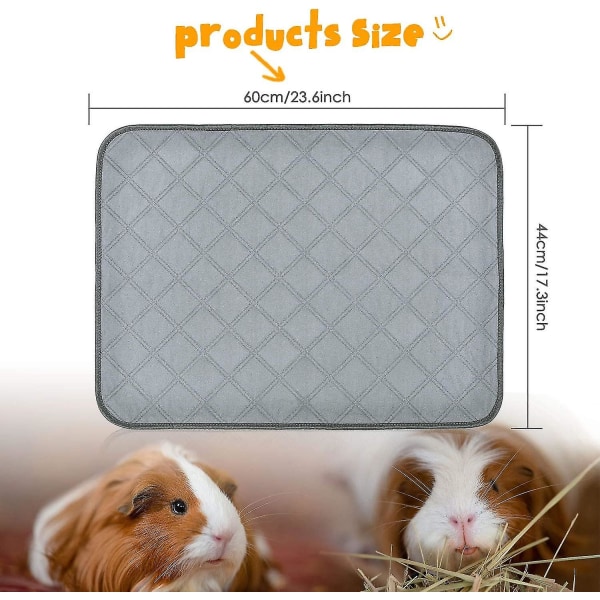 Marsvins fleece burfoder, 2-pack tvättbara marsvins kisskuddar, vattentäta, återanvändbara, halkfria marsvinsbäddar, superabsorberande kisskuddar för små