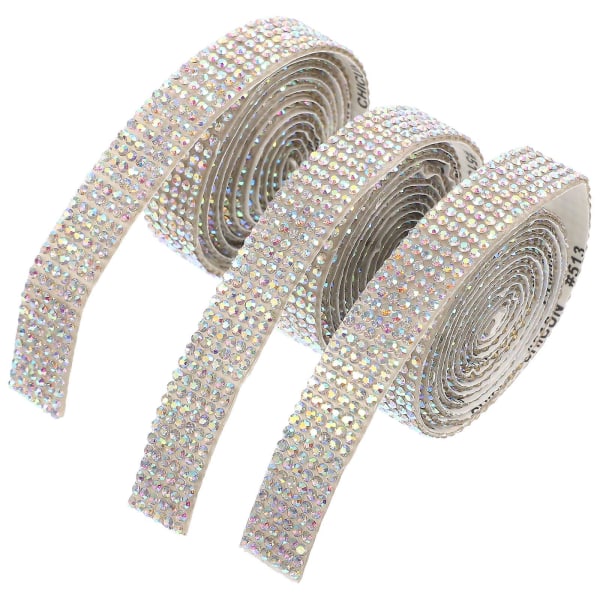 Roll Självhäftande strassband Mousserande strassrulle DIY Crafts (90X1,4 cm, som visas på bilden)