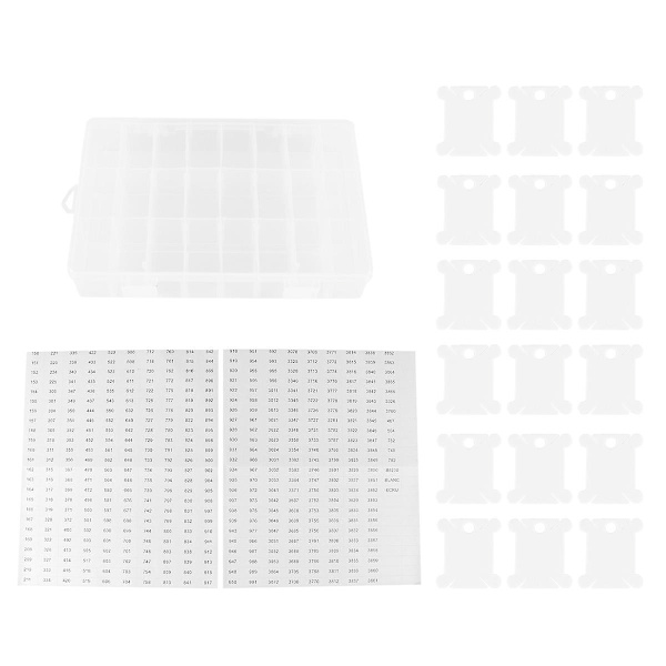 103-delad set 1 set broderitråd organizer korsstygn trådspolar (44X3,5cm, vit)