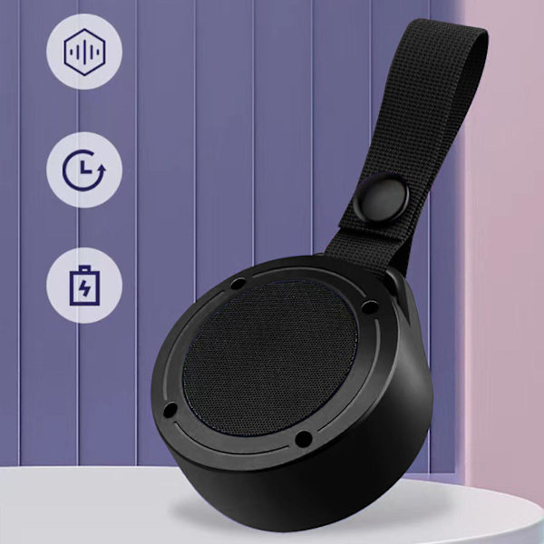 Ny utomhussportsknapp Bluetooth-högtalare, trådlösa färgade lampor, bärbart cykelminiaudiosystem (svart)