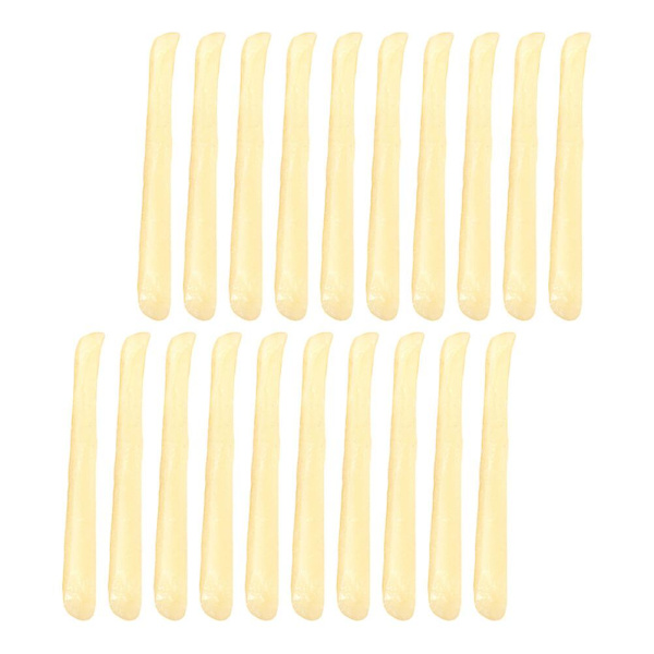 20 stk. realistiske falske pommes frites realistiske simulerte pommes frites rekvisitter (tilfeldig lengde) (10X1X1CM, gul)