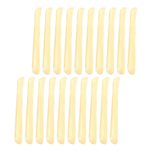 20 stycken realistiska falska pommes frites realistiska simulerade pommes frites rekvisita (slumpmässig längd) (10X1X1CM, gul)