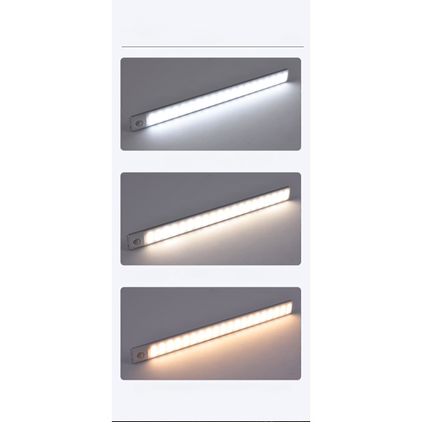 Shxx USB-laddningsbar 30 cm 60 LED rörelsesensor, automatisk på/av. Bärbar, sladdlös, stick-ny för skåp, garderob, garderob A927-