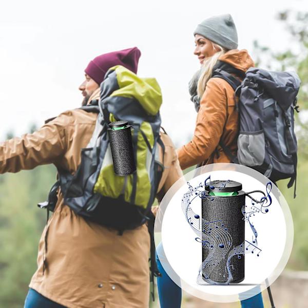 Bluetooth-högtalare, trådlös stereo dubbelparning, bärbar högtalare med HD Surround Bass-ljud för utomhus, camping, strand, sport, pool, dusch（Svart）