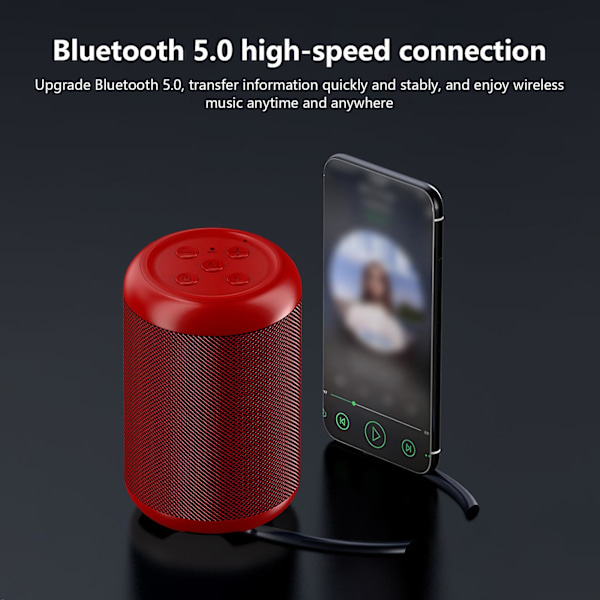 Ny intelligent röst Bluetooth-ljud bärbar subwoofer trådlös Bluetooth-högtalare-S Internet Hifi Stereo stöder-kort utökat lagringsutrymme（Röd）