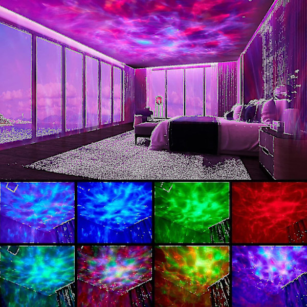 Galaxy Stjerneprojektor Lys Led Loft Stjernehimmel Hav Stjernelys Ocean Wave Space Musik Projektion