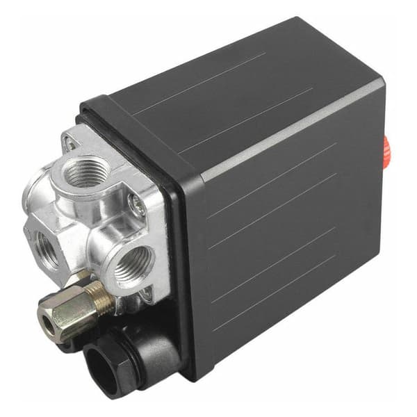 Högpresterande tryckbrytare för luftkompressor, 90-120 PSI, svart