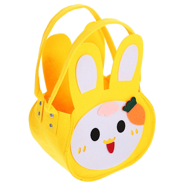 Påskehare gavepose Cartoon klud kanin gavepose slik håndtaske (26.00X21.00X13.50CM, gul)