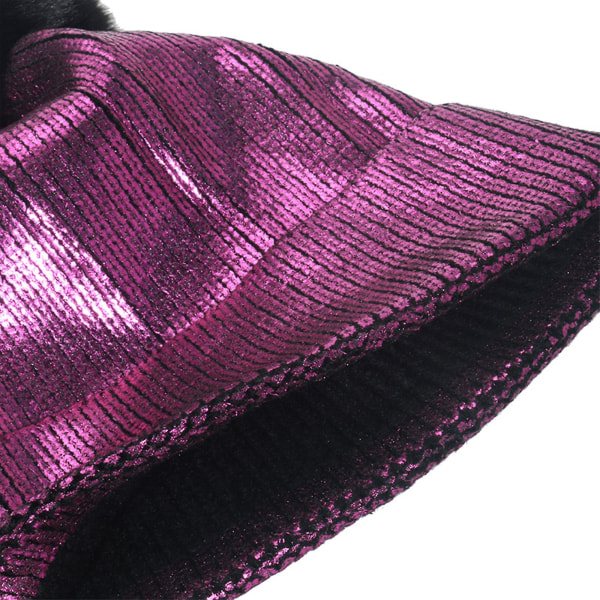 Naisten talvihattu paksu kaapelineulottu lämmin pipo naisille (violetti)