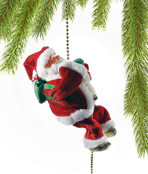 Klättrande jultomte julgransprydnader dekorationspresenter