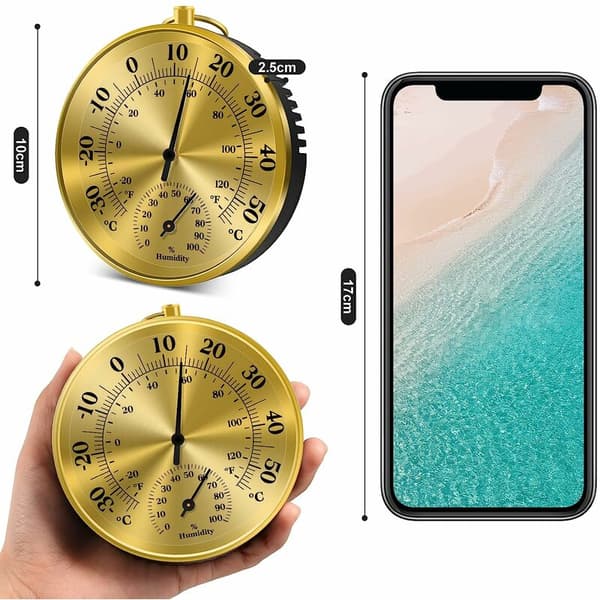 Utomhustermometer - 10 cm trådlös väggtermometer och hygrometer