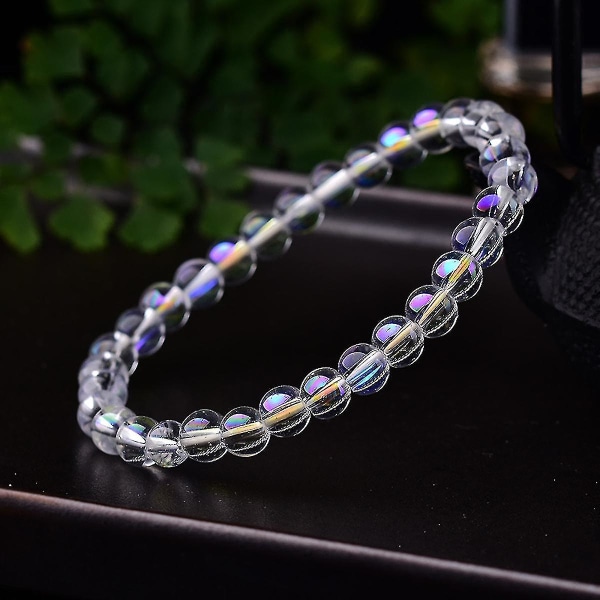 6mm kunstig Moonlight Stone Beads Armbånd Fashion Bangle til kvinder