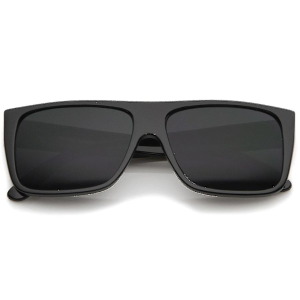 Retro Flat Top Bred Templen Eazy E Style Rektangulära Solglasögon 57mm（Sköldpadda Rök）