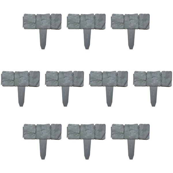 Imitation sten trädgårdskant - 10-pack