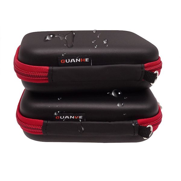 Bärbar skyddande case case Universal case Väska för kablar/ USB -hårddiskar/kontakter/externa flashminnen/liten elektronik (svart)