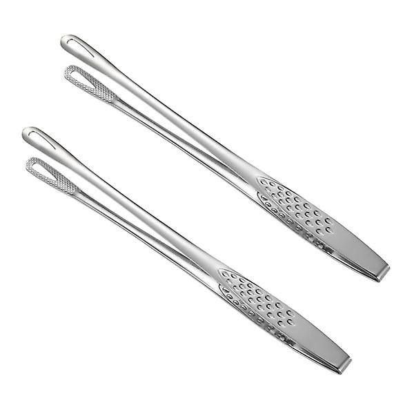 2 st rostfria matpincetter japanska grillpincetter kök fisk stekpincetter (24,4x1,5x1,5cm, silver)