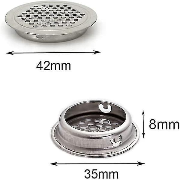 25 st runda ventilationsgaller i rostfritt stål