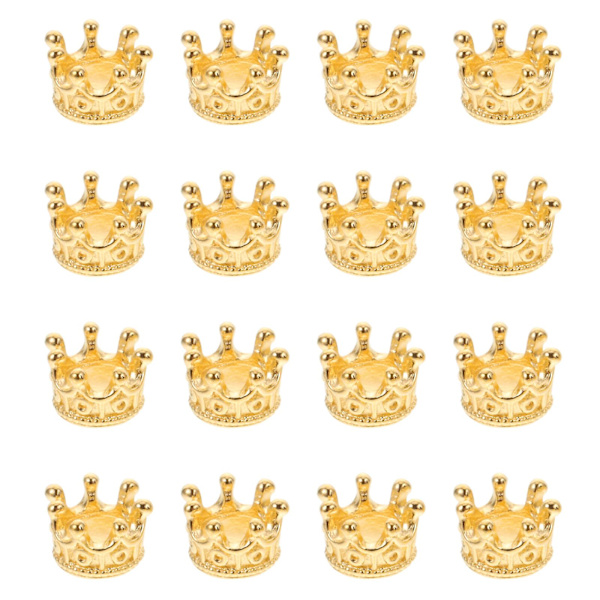 50 st kronformade hängen smyckestillverkning hängen legering DIY hängen (1X1 cm, guld)