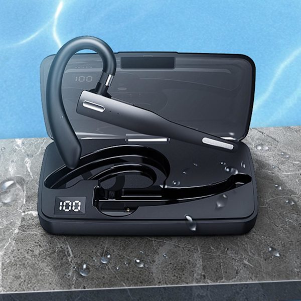 Bluetooth-headset trådlöst Bluetooth-headset V5.0 Handsfree-hörlurar med inbyggd mikrofon för körning/affärer/kontor（svart）
