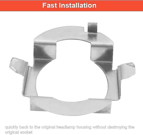 Forlygte Base Snap Bracket Forlygte Pære Adapter Holder Forlygte Klemme Adapter (sølv) (2stk)