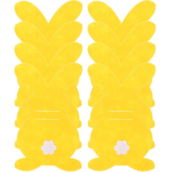 8 kpl set pääsiäisjuhla hopealaukku ruokailuvälinepidike ruokailuväline pupu tasku (16x10cm, keltainen)