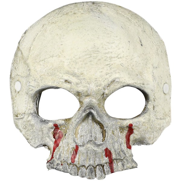 Halloween blodrandig halvansikte skalleformad maskdekoration använder en maskeradmask som visas på bilden)
