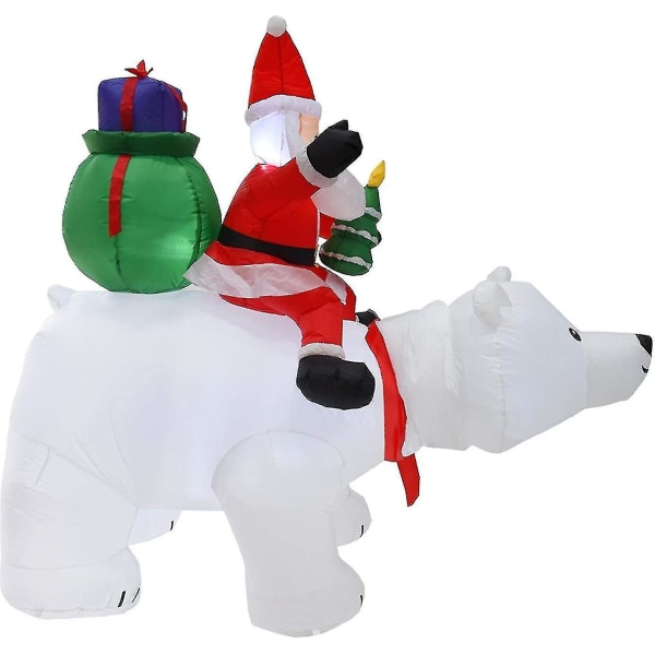 Uppblåsbar jultomte, fleecebjörnsdekoration utomhus inomhus uppblåsbar jul uppblåsbar jul uppblåsbar docka använd varje dag, 2m,-