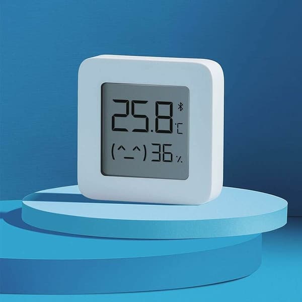 Vit temperatur- och fuktighetsmätare 2 digital displaymonitor