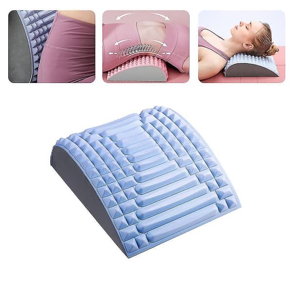 Back Magic Stretcher Lumbar Pain Relief Spine Massager Support Posture Relief（Rosa）