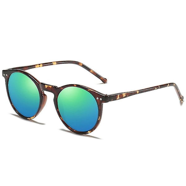 2023 Polariserte Solbriller Menn Kvinner Merke Designer Retro Runde Solbriller Vintage Mann Kvinne Briller Uv400 Oculos Cc（C7 Leopard-Blå）