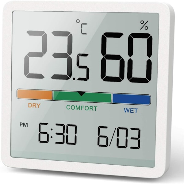 Handhållen digital termometer/hygrometer med hög noggrannhet, termo-hygrometer för rumstemperaturkontroll, inomhusluftkontroll, klimatövervakning
