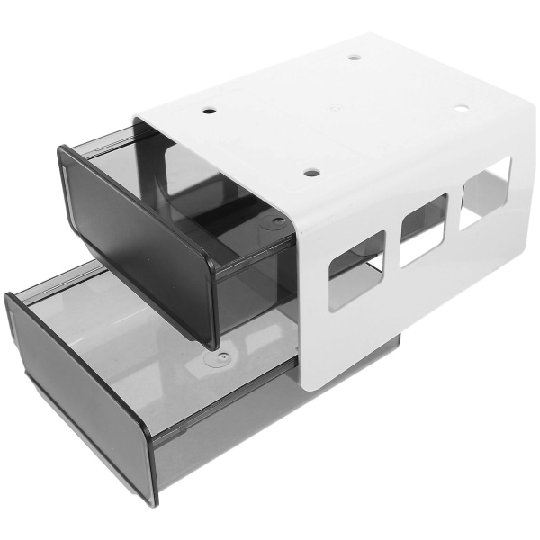Muovinen pöydän alla oleva laatikkotyyppinen piilolaatikkolaatikko pöydän säilytyslaatikon alla (20X17X7.2CM, musta)