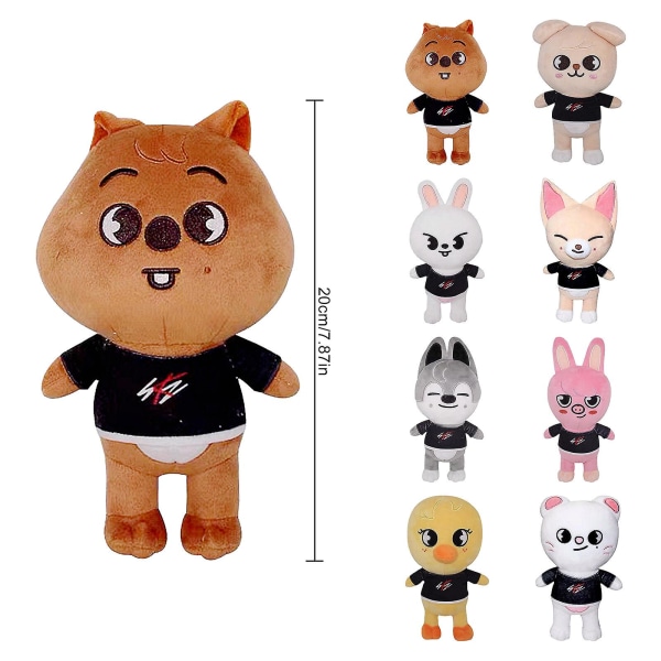 Plush Toys Stray Kids Cartoon Stuffed Animal Plushies Doll Kids Gifts Toys,Fast Shipping（20cm，Brown）