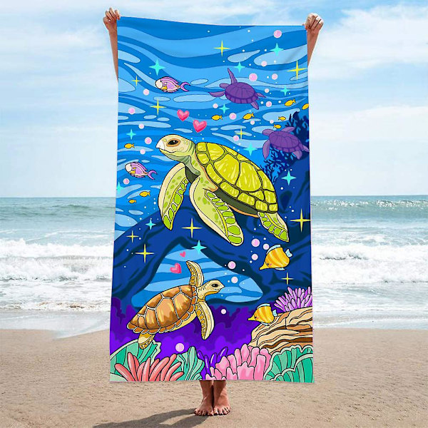 Supermjuk badhandduk, strandhandduk, blekningsbeständig, sandbeständig för simlektioner, surfning, badtid, yoga, avkoppling (l)