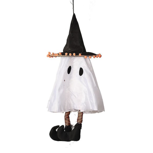 Halloween Hanging Electric Ghost Charm Cute White Ghost Hat Doll Ornaments