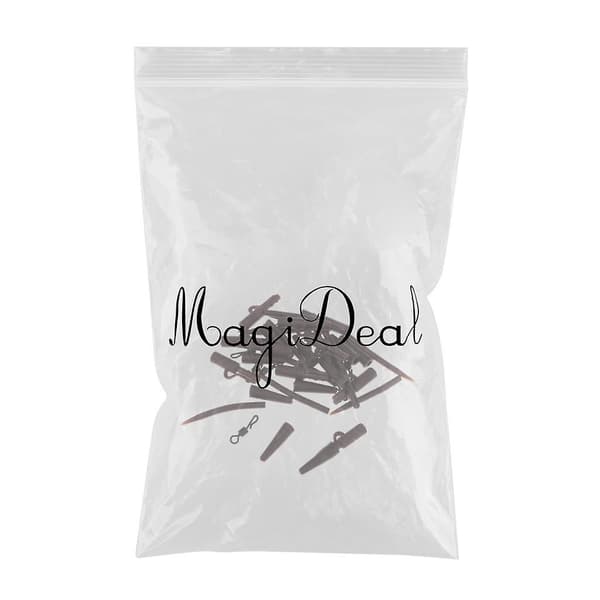 40 st Karpfiske Tackle Kit Hår Riggar Combo Box Säkerhetsblyklipp Snurror