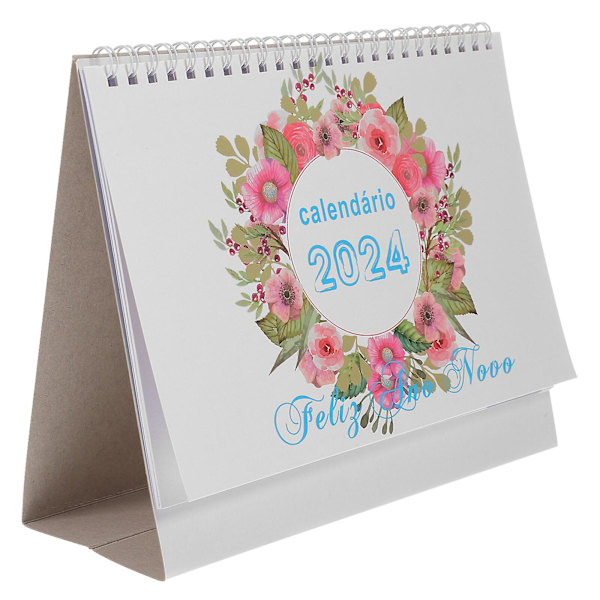 1 bok fristående kalender 2024 skrivbordskalender skrivbordskalender Brasilien (21,4X21X1,2CM, som visas i figur 1)