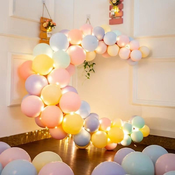 Macaronballonger, 5-tums latexballonger, en mängd olika färgkombinationer att välja mellan, perfekta för att skapa en festlig atmosfär (chroma)