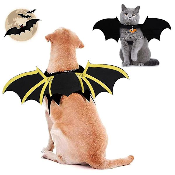 Fladdermusvingar för hundar Halloween-kostymer Husdjursele (M)
