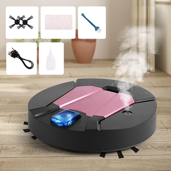 Intelligent Sweeping Robot Vacuum Sweeping Mopping Spray Humidification Four In One Technology Mecha Style（Svart）