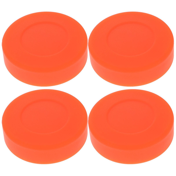 4-pakke hockeypuck i gummi til hockeytrening (7X7cm, oransje)