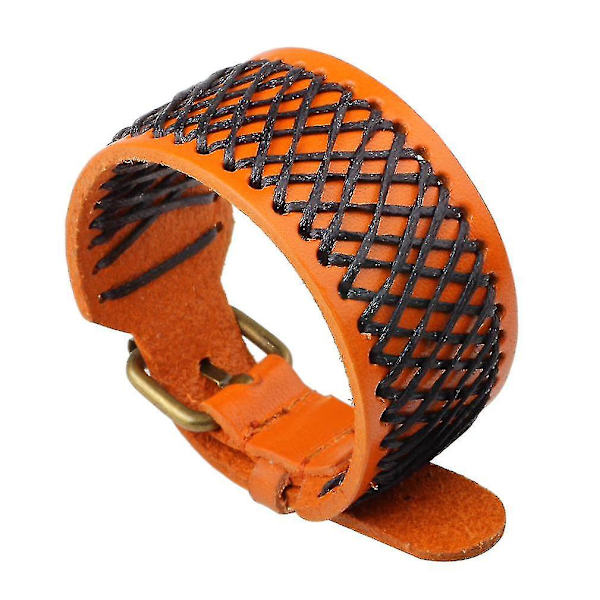 Bred Rock Performance Style Flettet Læderarmbånd