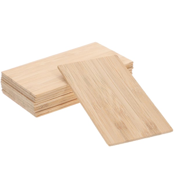 10 stykker ufærdig træ rektangulært papir decoupage DIY rektangulært papir decoupage bambus håndværk gavemærker (som vist på billedet)